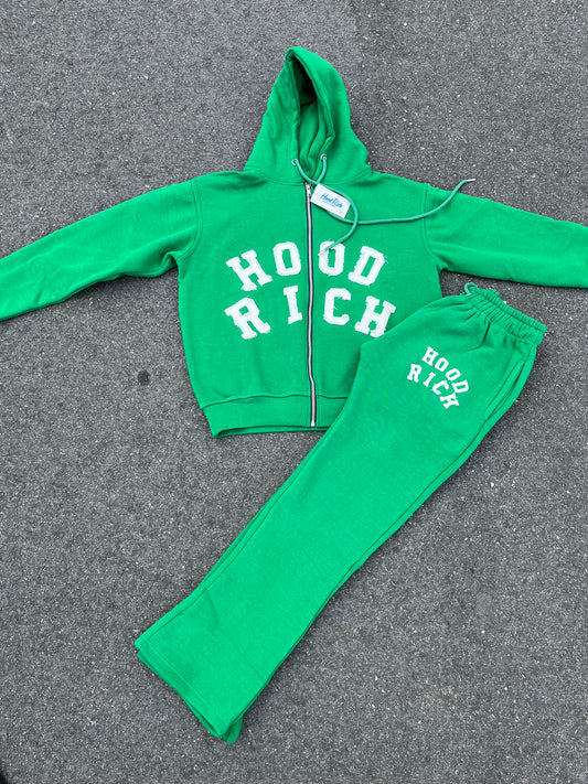 Green Apple Distress Stacks Tracksuit