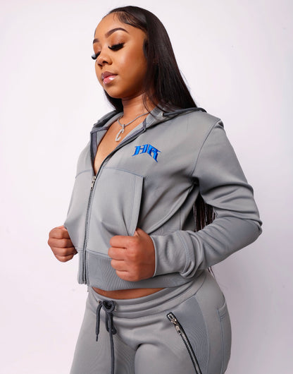 Grey HR Crop Top Sets