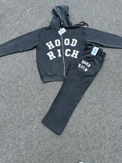 Acid Wash Distress Stacks Tracksuit