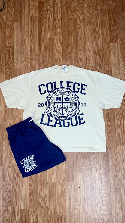 College League Navy Blue Short Set