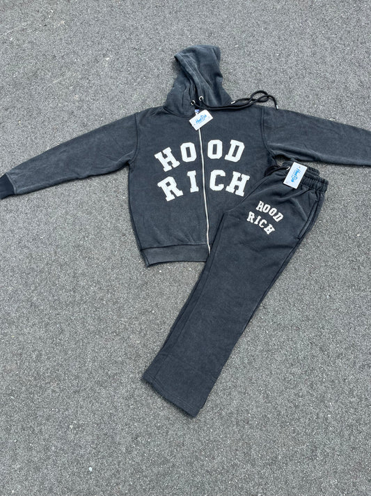 Acid Wash Distress Stacks Tracksuit