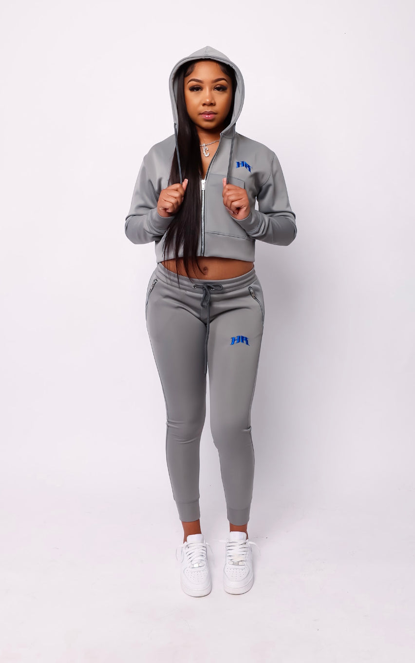 Grey HR Crop Top Sets