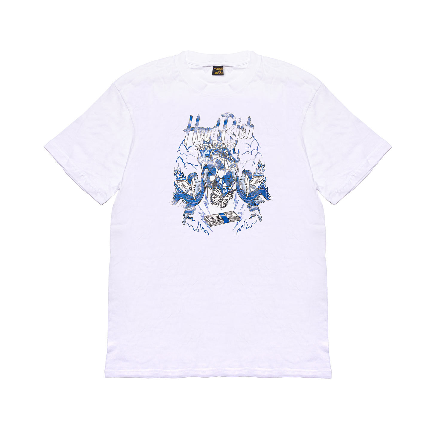 White/Blue Dark Blessed N Rich T-Shirt