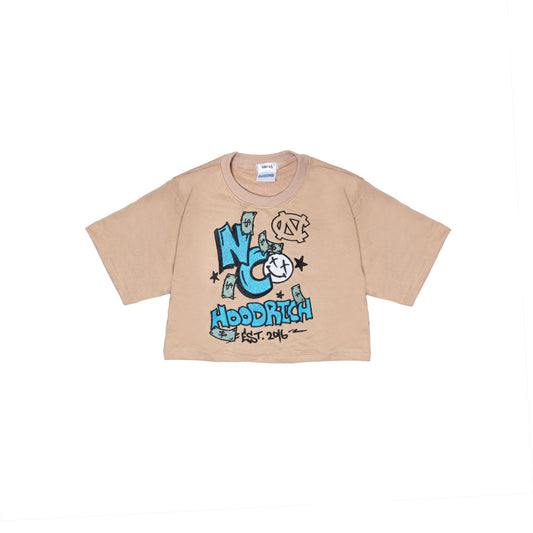 Tan NC HoodRich Crop Top