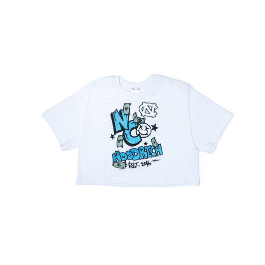 White NC HoodRich Crop Top