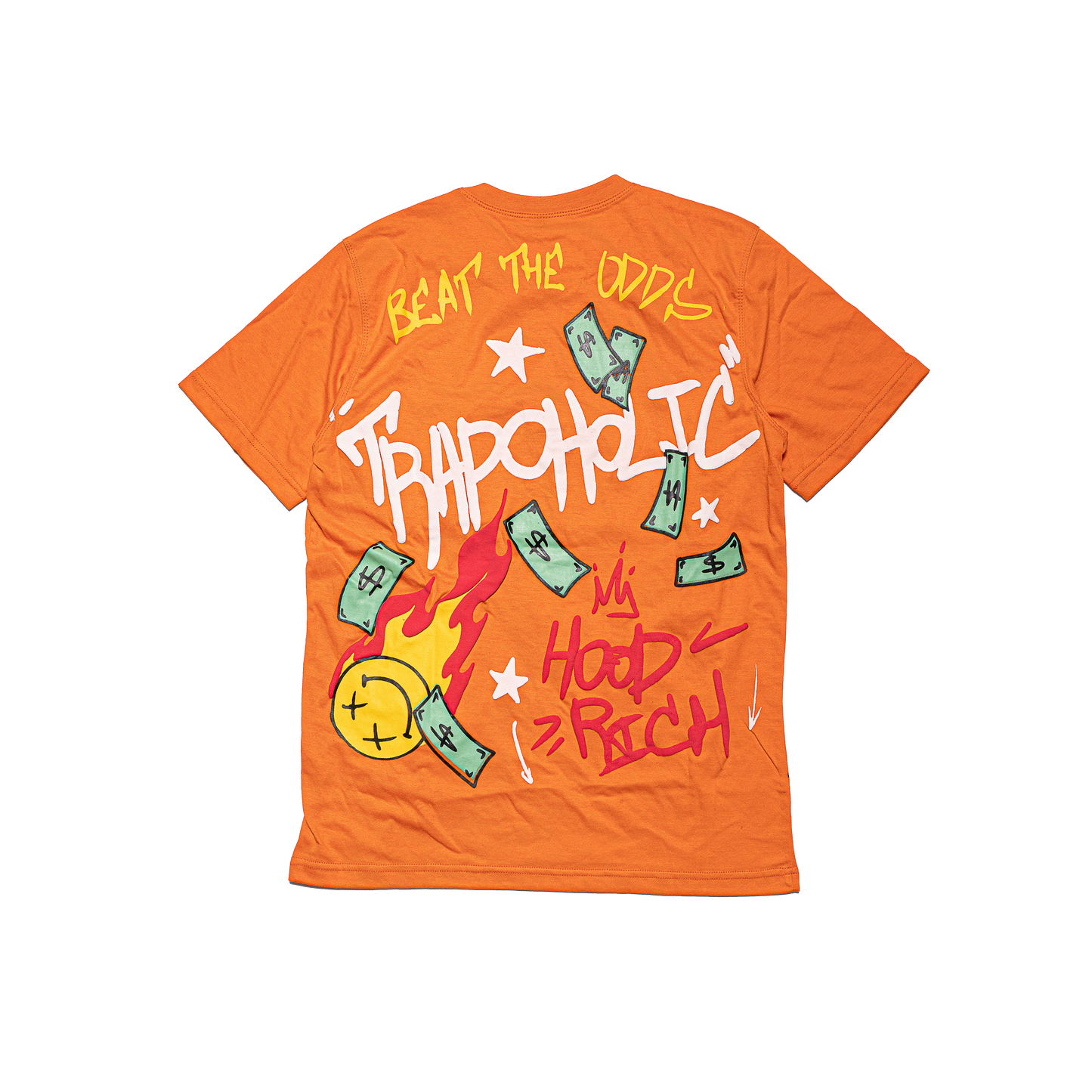 Orange Trapoholic Tshirt Shorts Set