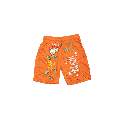 Orange Trapoholic Tshirt Shorts Set
