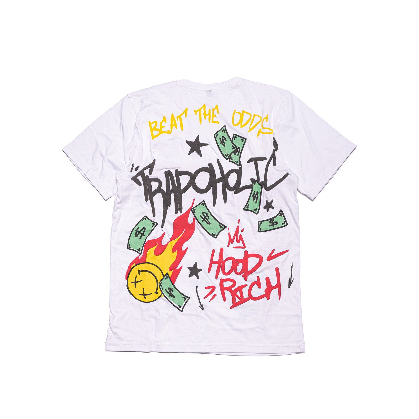 White Trapoholic Tshirt & Shorts Set
