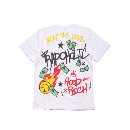 White Trapoholic Tshirt & Shorts Set