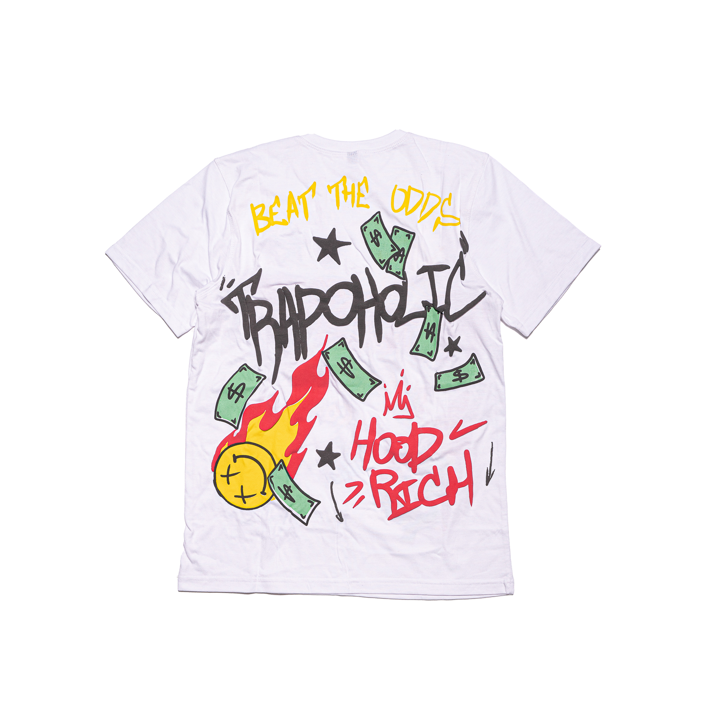 White Trapoholic Tshirt & Shorts Set