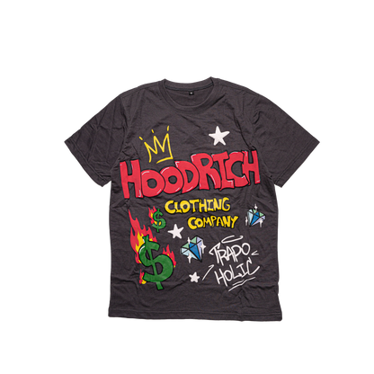 Charcoal Trapoholic Tshirt & Shorts Set