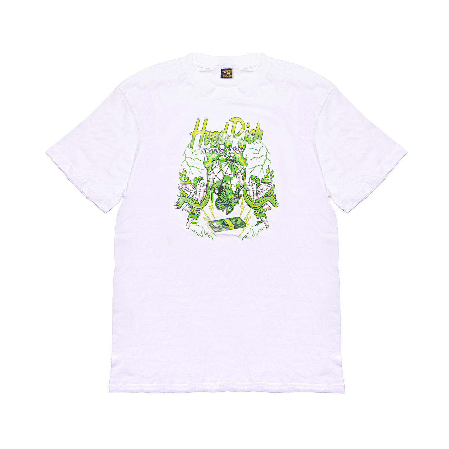 White/Green Light Blessed N Rich T-Shirt
