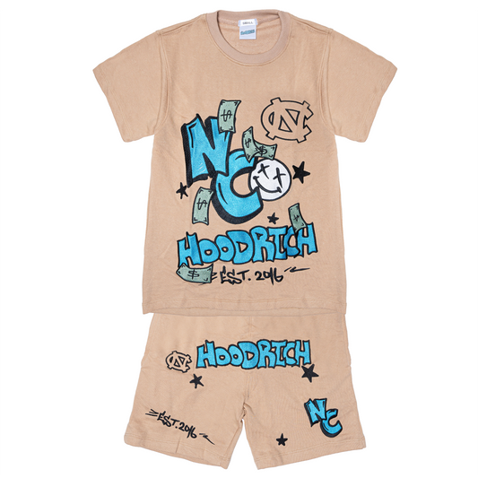 Tan NC HoodRich Short Set