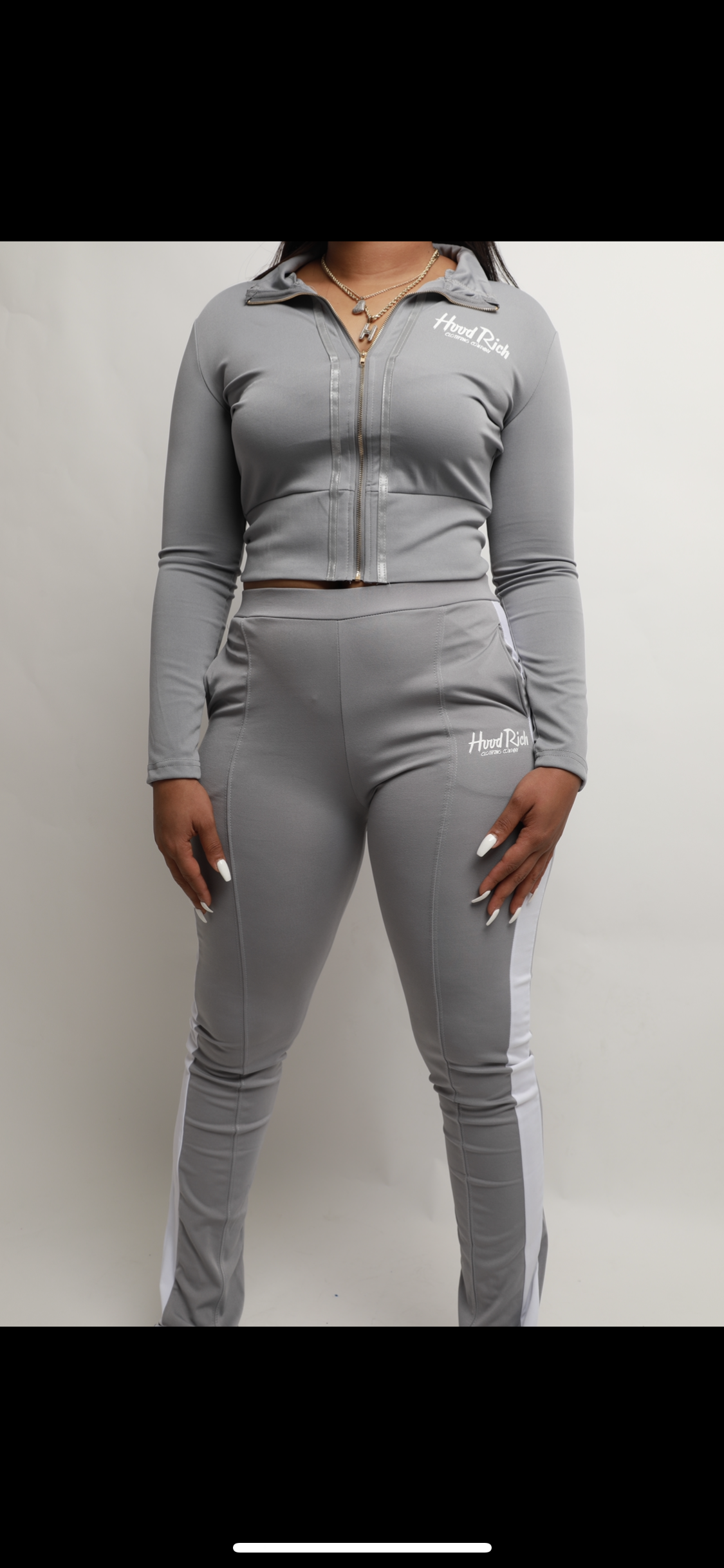Grey Stacked Leggings Two Piece