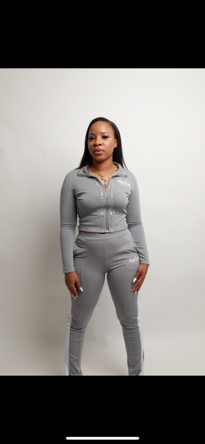 Grey Stacked Leggings Two Piece